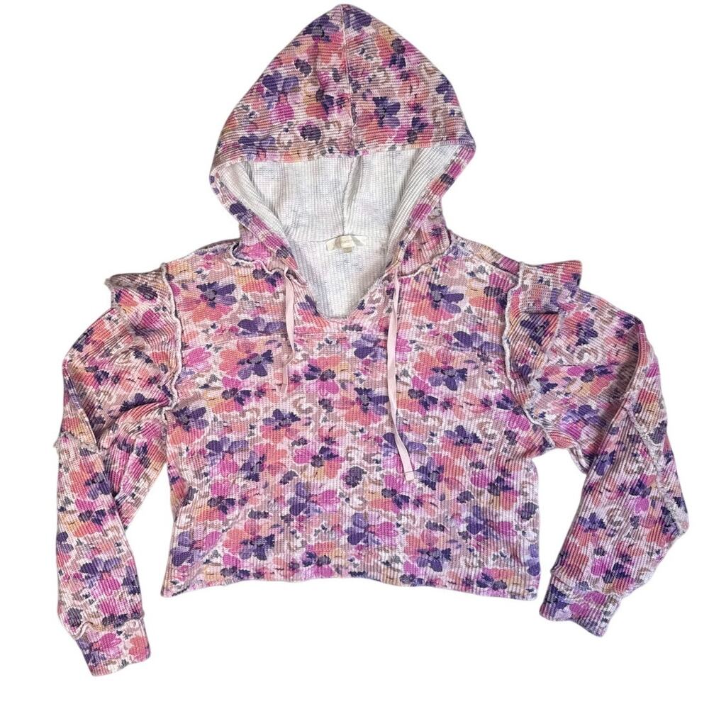 LoveShackFancy Ciel Hoodie Pullover Floral Mauve Sunset Cottagecore Pink Medium